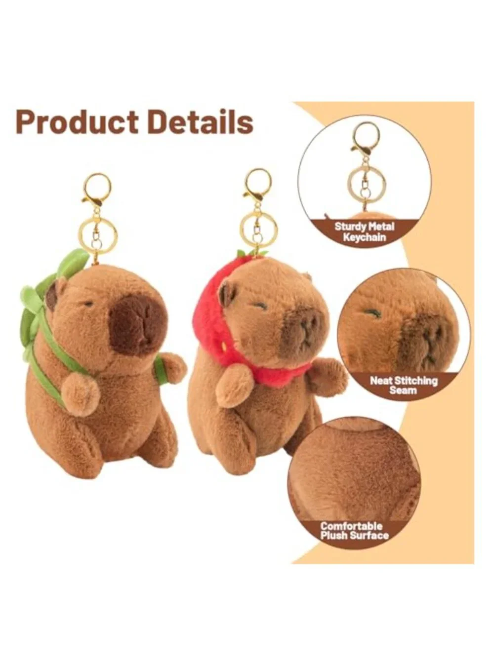 Capybara Keychain Animal Keychains for Backpacks Bag Charm